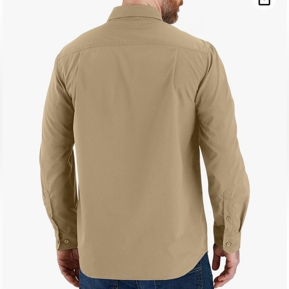 Carhartt Men's Relaxed Fit Lightweight Long-Sleeve khaki Shirt Size XL - Picture 2 of 11